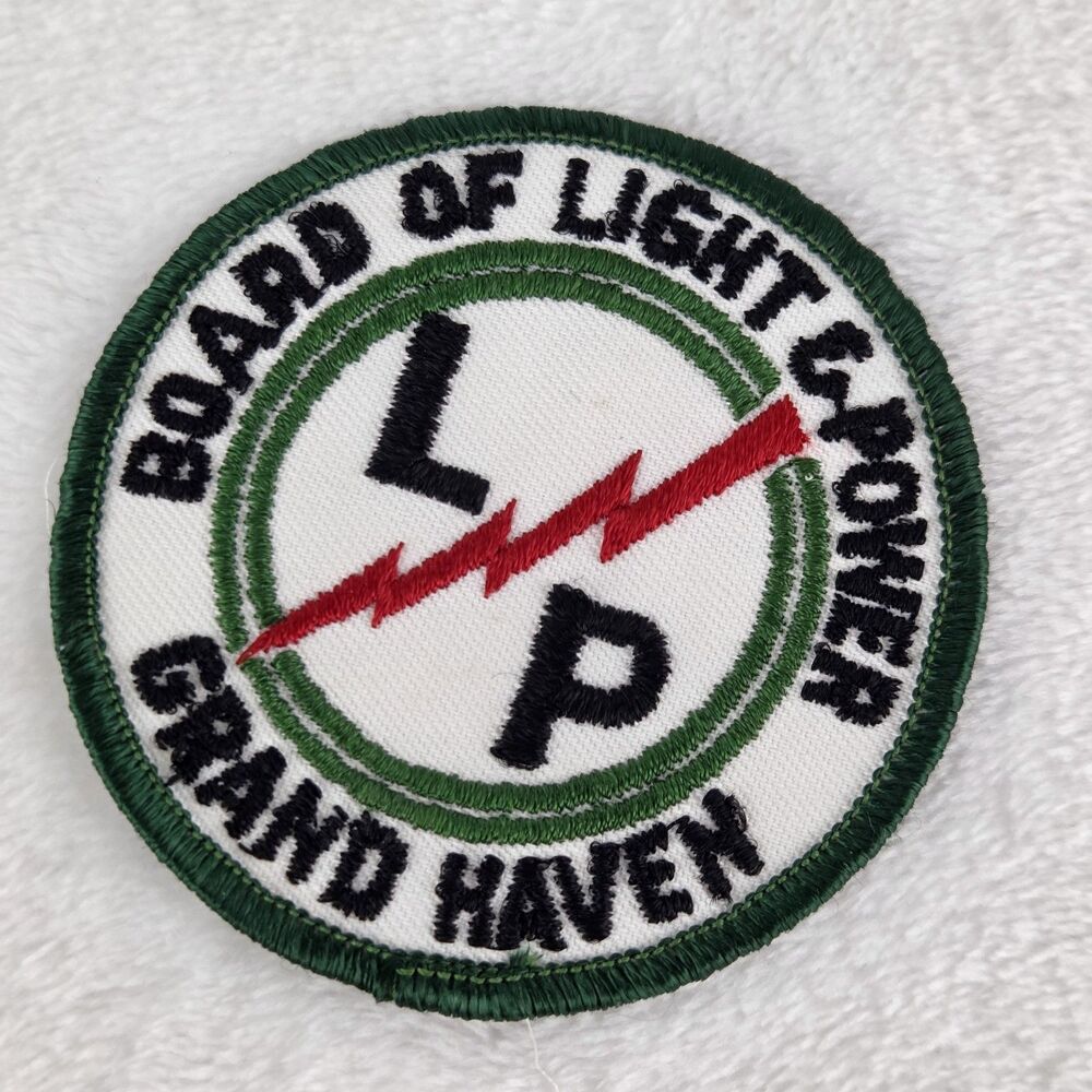 Vintage Board Of Light & Power Grand Haven MI Embroidered‎ Patch 3"